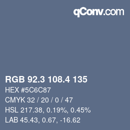 カラーコード: RGB 92.3 108.4 135 | qconv.com