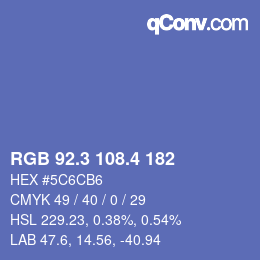 カラーコード: RGB 92.3 108.4 182 | qconv.com