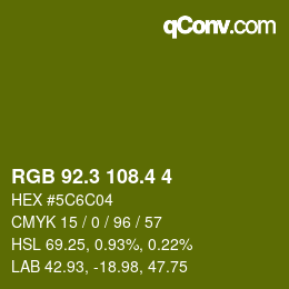 カラーコード: RGB 92.3 108.4 4 | qconv.com