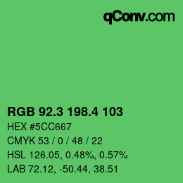 カラーコード: RGB 92.3 198.4 103 | qconv.com