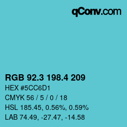 カラーコード: RGB 92.3 198.4 209 | qconv.com