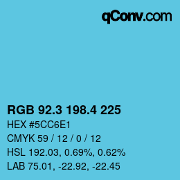 カラーコード: RGB 92.3 198.4 225 | qconv.com