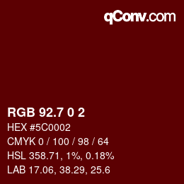 カラーコード: RGB 92.7 0 2 | qconv.com