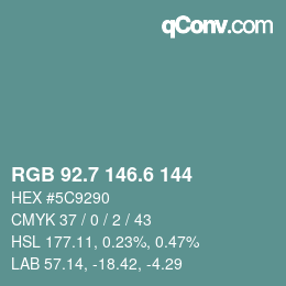 カラーコード: RGB 92.7 146.6 144 | qconv.com