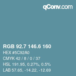 カラーコード: RGB 92.7 146.6 160 | qconv.com