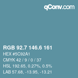 カラーコード: RGB 92.7 146.6 161 | qconv.com