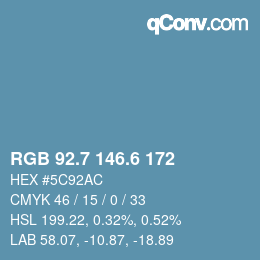 カラーコード: RGB 92.7 146.6 172 | qconv.com
