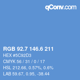 カラーコード: RGB 92.7 146.6 211 | qconv.com