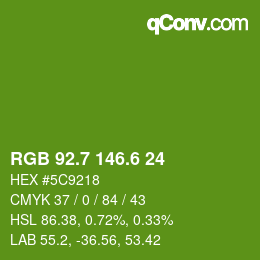 カラーコード: RGB 92.7 146.6 24 | qconv.com