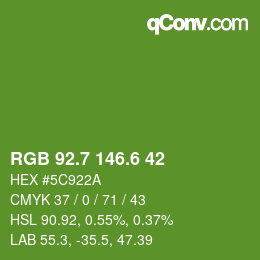 カラーコード: RGB 92.7 146.6 42 | qconv.com