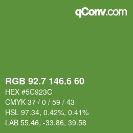カラーコード: RGB 92.7 146.6 60 | qconv.com