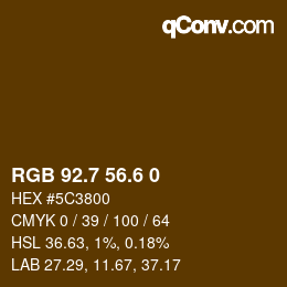 カラーコード: RGB 92.7 56.6 0 | qconv.com