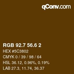 カラーコード: RGB 92.7 56.6 2 | qconv.com