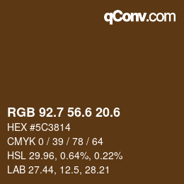 カラーコード: RGB 92.7 56.6 20.6 | qconv.com