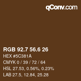 カラーコード: RGB 92.7 56.6 26 | qconv.com