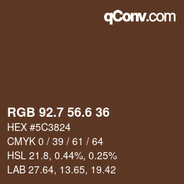 カラーコード: RGB 92.7 56.6 36 | qconv.com