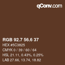 カラーコード: RGB 92.7 56.6 37 | qconv.com