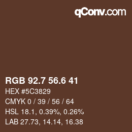 カラーコード: RGB 92.7 56.6 41 | qconv.com