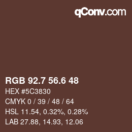 カラーコード: RGB 92.7 56.6 48 | qconv.com