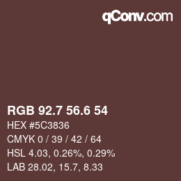 カラーコード: RGB 92.7 56.6 54 | qconv.com