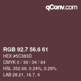 カラーコード: RGB 92.7 56.6 61 | qconv.com