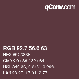 カラーコード: RGB 92.7 56.6 63 | qconv.com