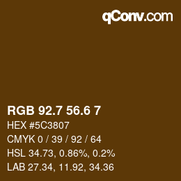 カラーコード: RGB 92.7 56.6 7 | qconv.com