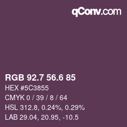 カラーコード: RGB 92.7 56.6 85 | qconv.com