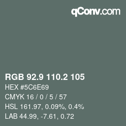 Color code: RGB 92.9 110.2 105 | qconv.com
