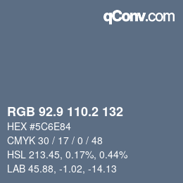 Color code: RGB 92.9 110.2 132 | qconv.com