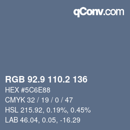 Color code: RGB 92.9 110.2 136 | qconv.com