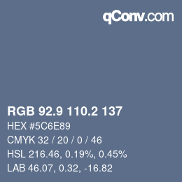 Color code: RGB 92.9 110.2 137 | qconv.com