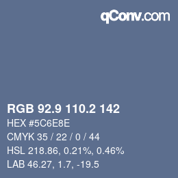 Color code: RGB 92.9 110.2 142 | qconv.com