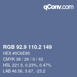 Color code: RGB 92.9 110.2 149 | qconv.com