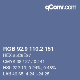 Farbcode: RGB 92.9 110.2 151 | qconv.com