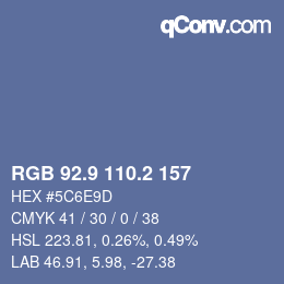 Color code: RGB 92.9 110.2 157 | qconv.com