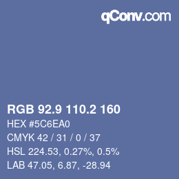 Color code: RGB 92.9 110.2 160 | qconv.com