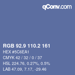 Color code: RGB 92.9 110.2 161 | qconv.com