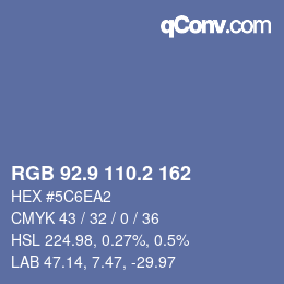 Color code: RGB 92.9 110.2 162 | qconv.com