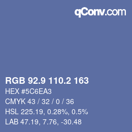 カラーコード: RGB 92.9 110.2 163 | qconv.com