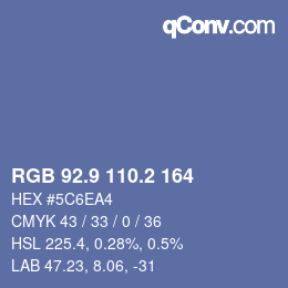Color code: RGB 92.9 110.2 164 | qconv.com