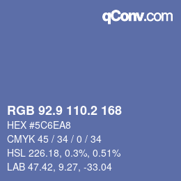 Color code: RGB 92.9 110.2 168 | qconv.com