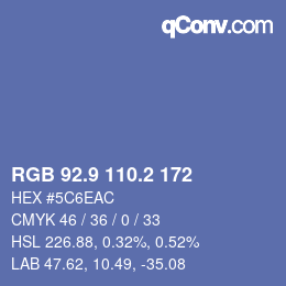 Color code: RGB 92.9 110.2 172 | qconv.com