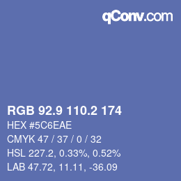 Color code: RGB 92.9 110.2 174 | qconv.com