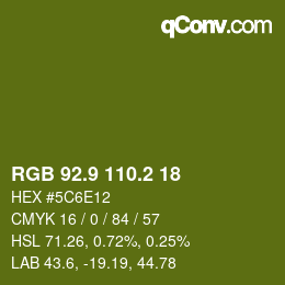 カラーコード: RGB 92.9 110.2 18 | qconv.com
