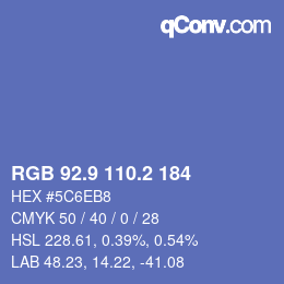 Color code: RGB 92.9 110.2 184 | qconv.com