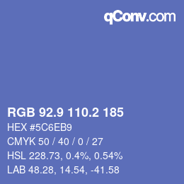 Color code: RGB 92.9 110.2 185 | qconv.com