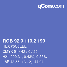 Color code: RGB 92.9 110.2 190 | qconv.com