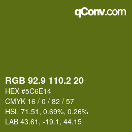 カラーコード: RGB 92.9 110.2 20 | qconv.com