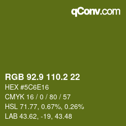 カラーコード: RGB 92.9 110.2 22 | qconv.com